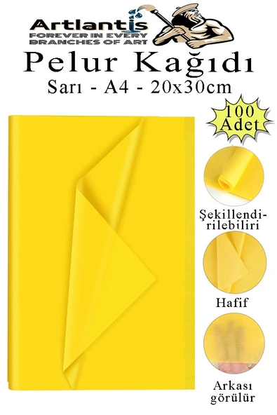 Pelur Kağıdı Renkli 100 lü 1 Paket A4 Pelur Kagıt Moda Tasarım Tekstil Hediye Paketleme Ambalaj Kağıdı Parti Doğum Günü - 10