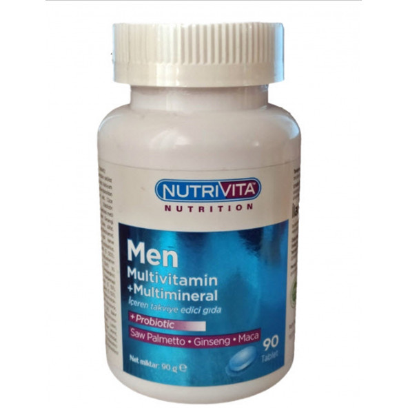 Nutrivita Nutrition Men Multivitamin Multimineral Probiyotik Ginseng Maca 90 Tablet