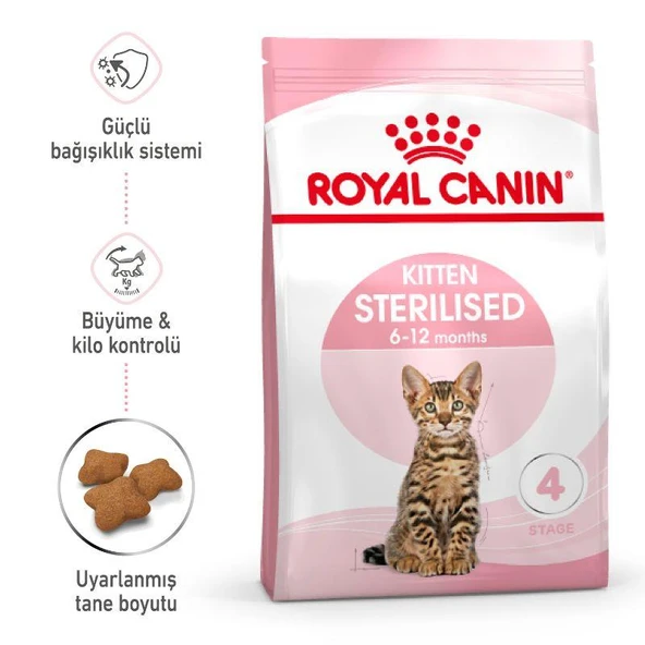 Royal Canin Kitten Sterilised Kısırlaştırılmış Yavru Kedi Maması 2 Kg - Resim 2