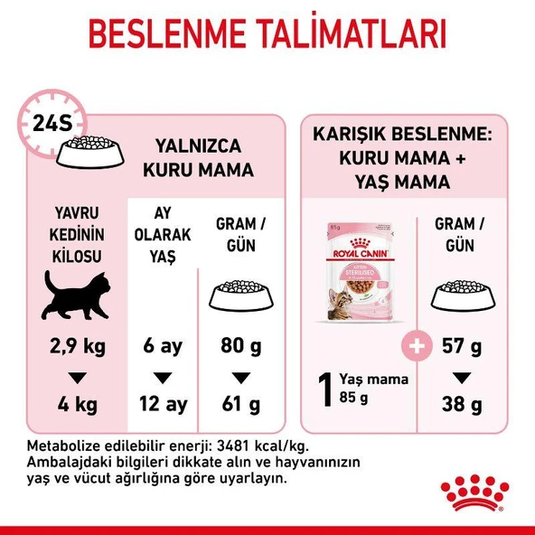 Royal Canin Kitten Sterilised Kısırlaştırılmış Yavru Kedi Maması 2 Kg - Resim 7