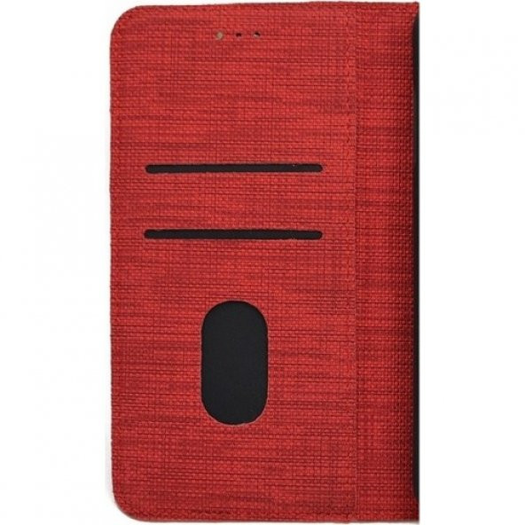 KNY Huawei P20 Lite Kılıf Kumaş Desenli Cüzdanlı Standlı Kapaklı Kılıf Mavi - 2