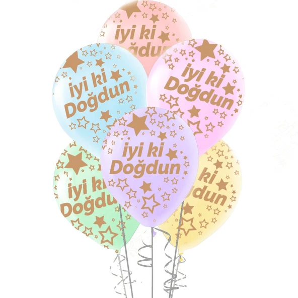 Balon Makaron İyiki Doğdun 11" 5li