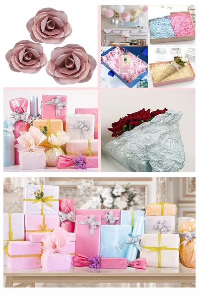 Pembe Pelur Kağıdı 100 lü 1 Paket A4 Pelur Kagıt Moda Tasarım Tekstil Hediye Paketleme Ambalaj Kağıdı Parti Doğum Günü - 5