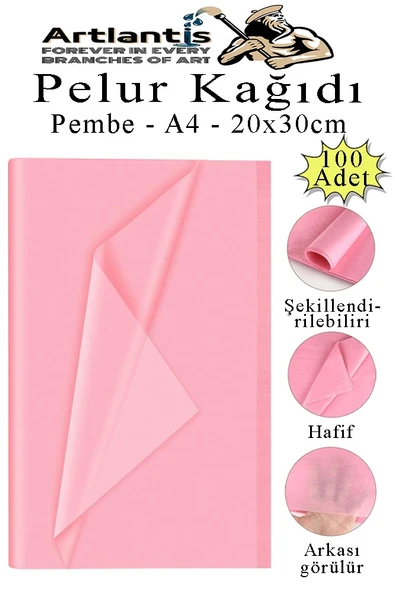 Pembe Pelur Kağıdı 100 lü 1 Paket A4 Pelur Kagıt Moda Tasarım Tekstil Hediye Paketleme Ambalaj Kağıdı Parti Doğum Günü