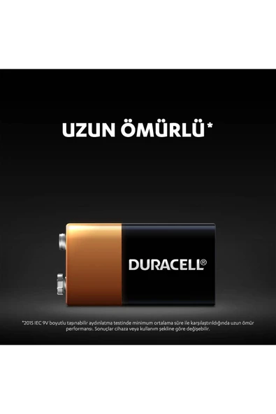 Duracell Alkalin 9V Pil 6LR61/MN1604 4'lü Paket - 3