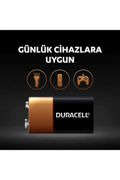 Duracell Alkalin 9V Pil 6LR61/MN1604 4'lü Paket - 4