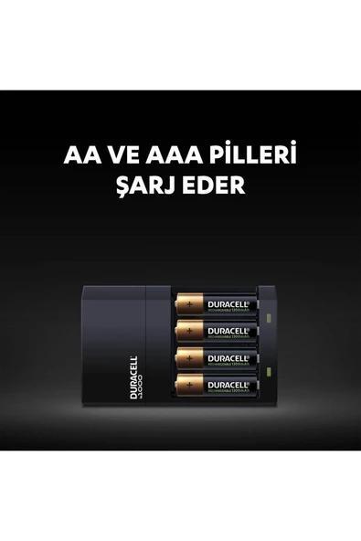 Duracell CEF 14 Pilli Şarj Cihazı ve Şarj Edilebilir 4 Adet 750mAh AAA ve 4 Adet 1300mAh AA Paketi - 3