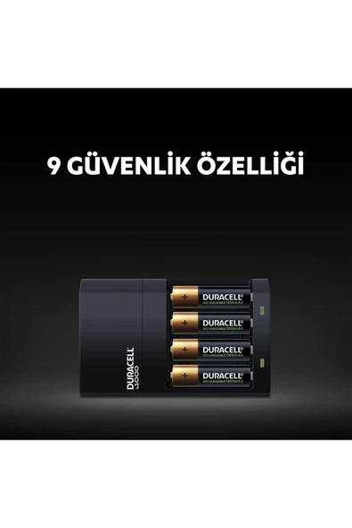 Duracell CEF 14 Pil Şarj Cihazı 4 Saat (1 Adet) + Şarj Edilebilir AA ve AAA Pil (2'şer Adet) - 4