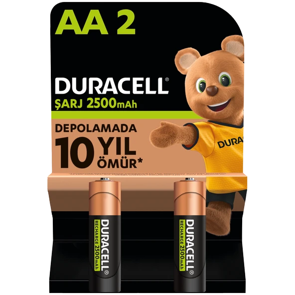 Duracell Şarj Edilebilir AA Kalem Pil 2li Paket 2500mAh ürün görseli
