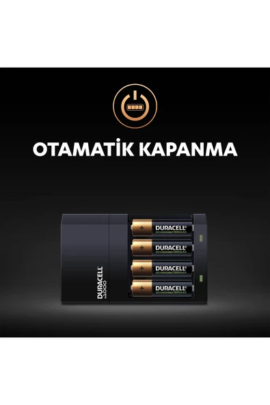Duracell CEF-14 Hızlı Şarj Cihazı (2x1300AA+2x750AAA) + 4x2500AA Şarjlı Kalem Pil - 6