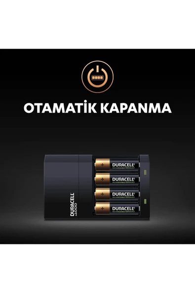 Duracell CEF 14 Pilli Şarj Cihazı ve Şarj Edilebilir 4 Adet 750mAh AAA ve 4 Adet 1300mAh AA Paketi - 6