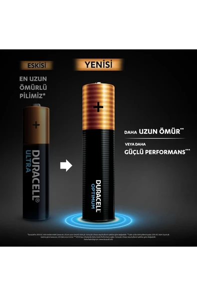 Duracell Optimum AAA Alkalin İnce Kalem Pil 1,5V LR03/MN2400 4'lü Paket - 2