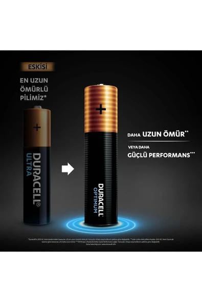 Duracell Optimum AA Alkalin Pil 1,5V LR6 MN1500 12'li Paket + Led Işık - 3