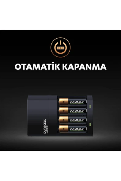 Duracell CEF 14 Pil Şarj Cihazı 4 Saat (1 Adet) + Şarj Edilebilir AA ve AAA Pil (2'şer Adet) - 6