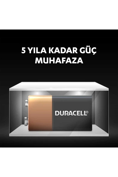 Duracell 9V Alkalin Pil 1'li Paket 6LR61/MN1604 - 5