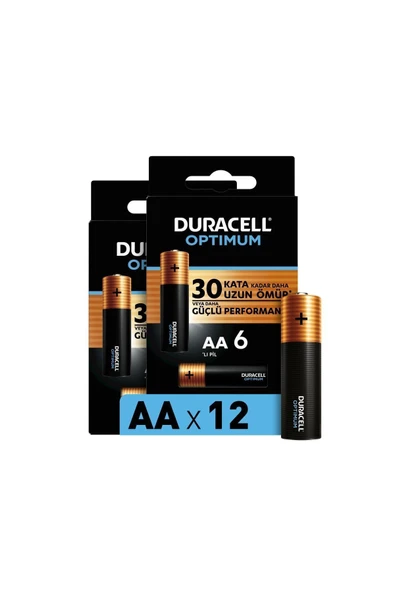 Duracell Optimum AA Alkalin Pil 1,5V LR6 MN1500 12'li Paket - 2