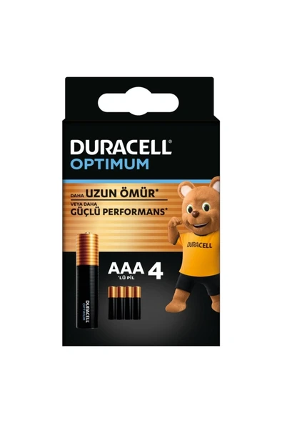 Duracell Optimum AAA Alkalin İnce Kalem Pil 1,5V LR03/MN2400 4'lü Paket