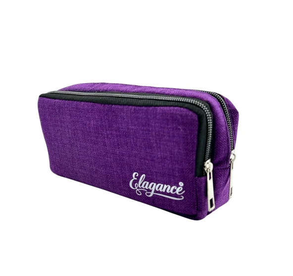 Elegance Mor Çift Bölmeli Kalem Çantası - 3