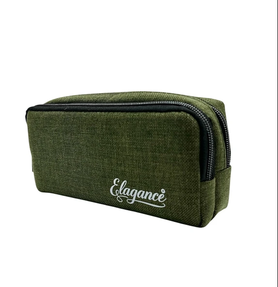 Elegance Haki Çift Bölmeli Kalem Çantası - 2