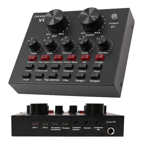 sosyal medya Canlı yayın Ses Kartı V8 canlı yayın ses kartı mixer - 2