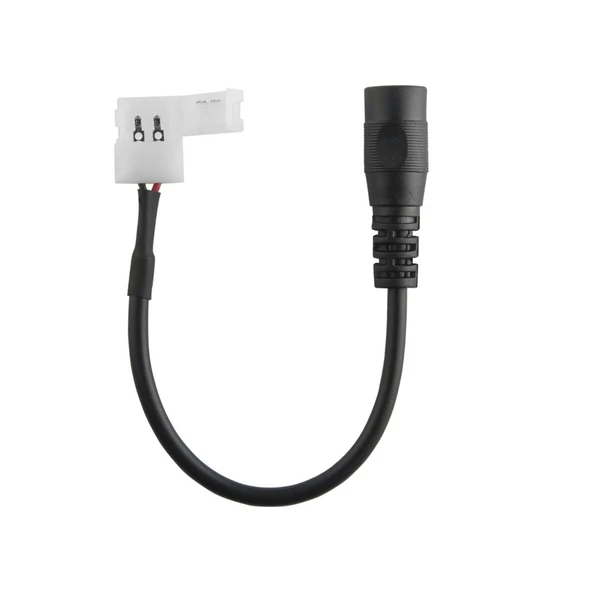 DC Dişi Power Girişli 2 Pin 8 mm Şerit Led Lehimsiz Birleştirme Aparatı LED Konnektör Kiti kablo - 2