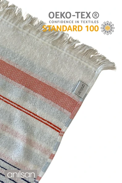 Azure Çizgi Detay El Havlusu %100 Pamuk 50x80 - 2