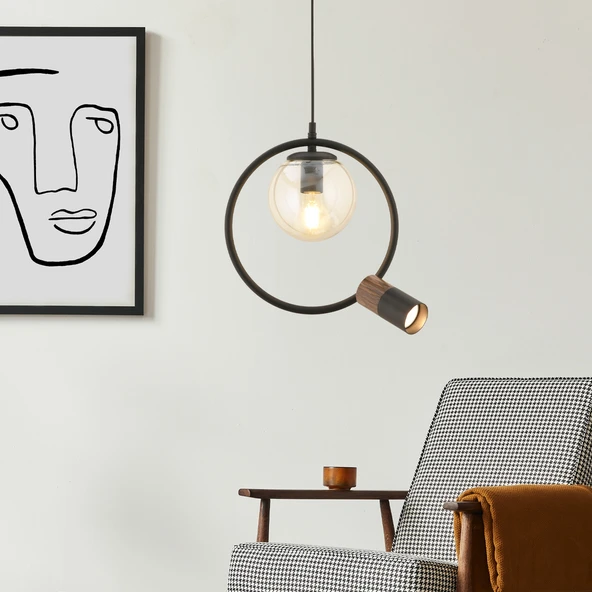 Apliqa Ayaz Tekli Modern Sarkıt Oturma Odası Salon Sarkıt Avize ürün görseli