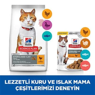 Hill's SCIENCE PLAN Sterilised Ördekli Kısırlaştırılmış Yetişkin Kedi Maması 8Kg+2Kg Hediye - Resim 4
