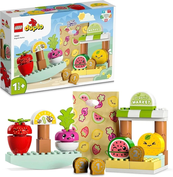 LEGO ® DUPLO® İlk Organik Manav 10983 - Okul Önesi için Eğitici Oyuncak Yapım Seti (40 Parça)