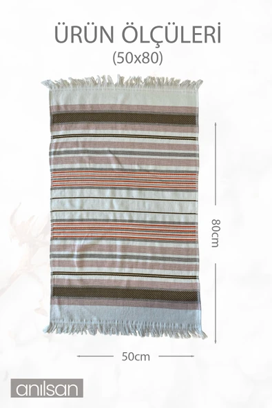 Palmiye Çizgi Detay El Havlusu %100 Pamuk 50x80 - 3