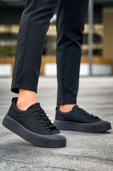 ET500 Özel Termo Taban Siyah Renk Casual Erkek Ayakkabı - Resim 4