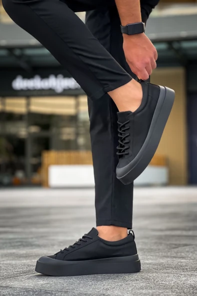 ET500 Özel Termo Taban Siyah Renk Casual Erkek Ayakkabı - Resim 2