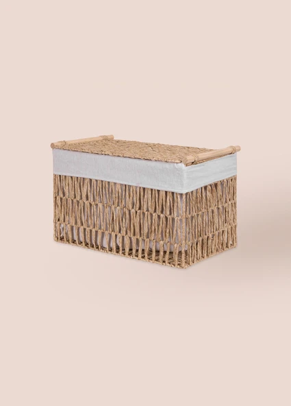 The Mia Cesta Hasır Organizer Sepet Naturel 52x30x32 cm - 7