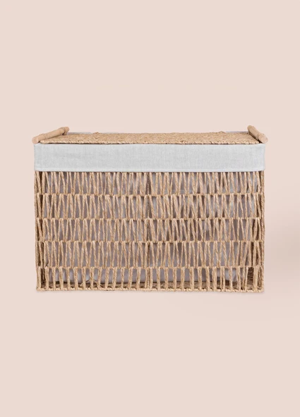 The Mia Cesta Hasır Organizer Sepet Naturel 62x42x42 cm - 6