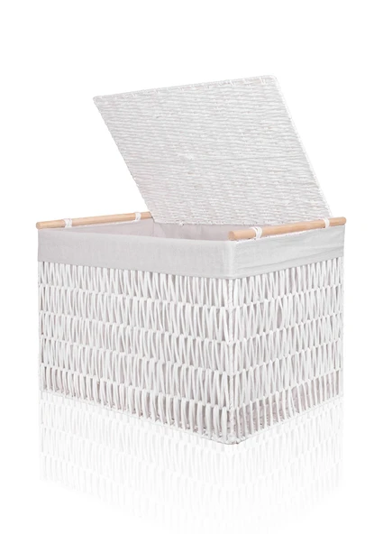 The Mia Cesta Hasır Organizer Sepet Beyaz 62x42x42 cm - 3