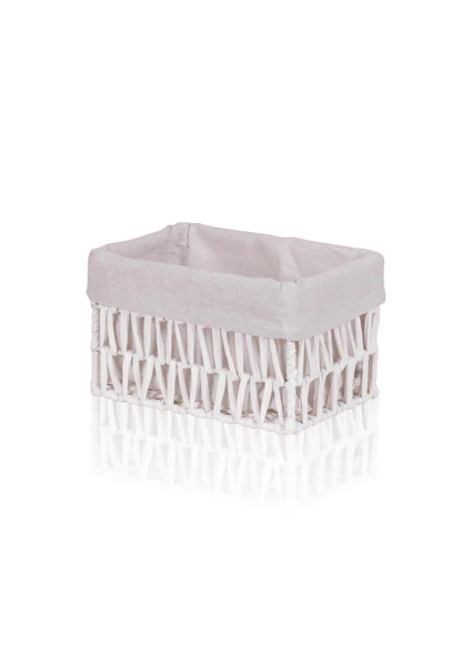 The Mia Cesta Hasır Organizer Sepet Beyaz 22x14x13 cm