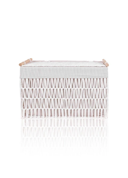 The Mia Cesta Hasır Organizer Sepet Beyaz 57x36x37 cm