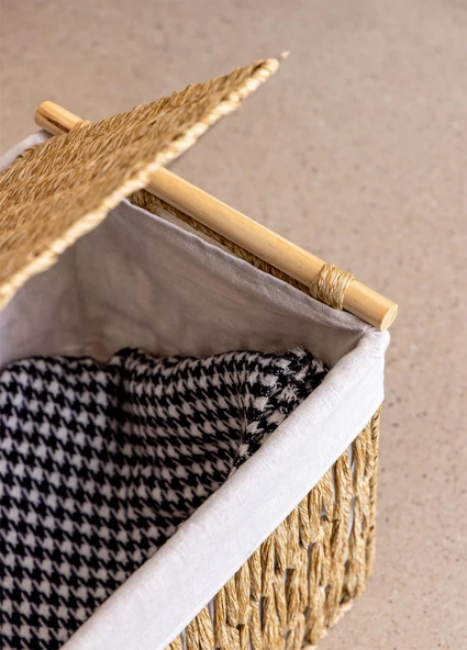 The Mia Cesta Hasır Organizer Sepet Naturel 52x30x32 cm - 5