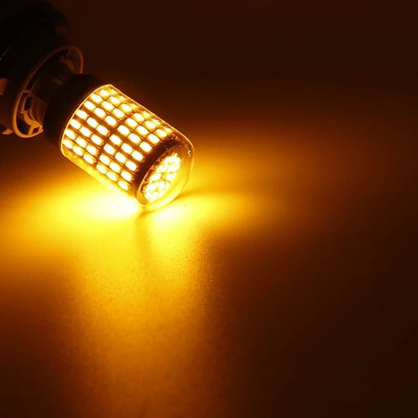 Turuncu Led P21W 93 Ampul 144 Led 12V (2 Adet) - Resim 3