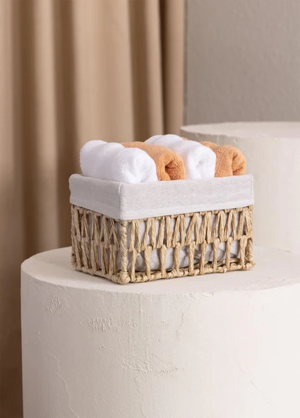 The Mia Cesta Hasır Organizer Sepet Naturel 22x14x13 cm - 2