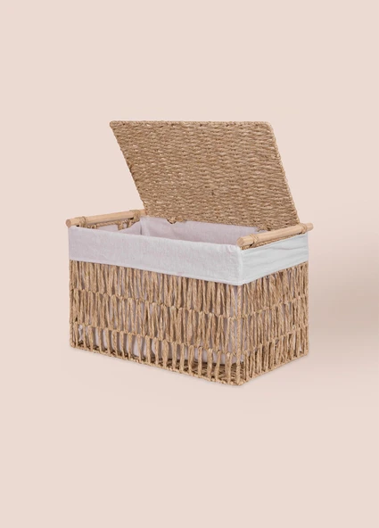 The Mia Cesta Hasır Organizer Sepet Naturel 52x30x32 cm - 8