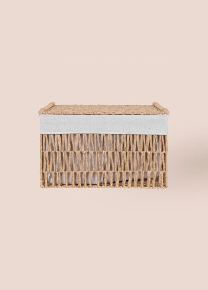The Mia Cesta Hasır Organizer Sepet Naturel 52x30x32 cm - 6