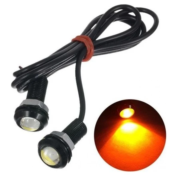 Turuncu Kartal Gözü Yuvarlak Led Ayna Altı Gündüz Ledi (2 Adet) ürün görseli 1