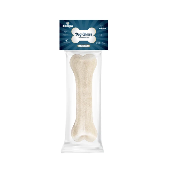 Zampa Beyaz Press Kemik Köpek Ödülü Tekli 160-170g