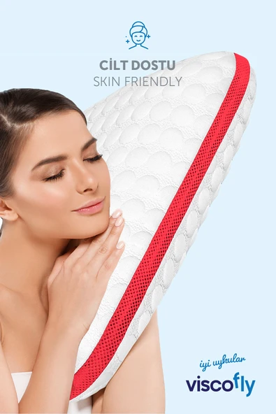 Viscofly Visco Collagen Ortopedik Yastık - 53 cm x 39 cm x 13 cm - Neon Pembe - Resim 4