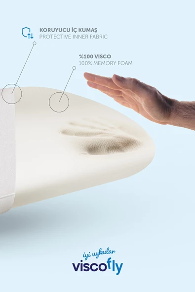 Viscofly Visco Collagen Ortopedik Yastık - 53 cm x 39 cm x 13 cm - Neon Pembe - Resim 3