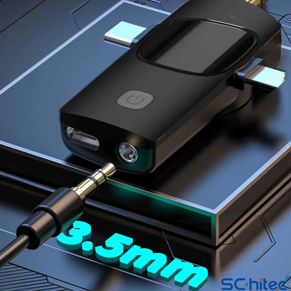 ScHitec 3in1 Type-C Lightning 3.5mm Çıkışlı İkili Kablosuz HD Wireless Yaka Mikrofonu K3519 - Resim 5