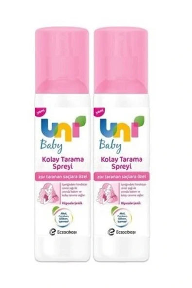 Uni Baby Kolay Tarama Saç Spreyi 200ml Paket 2li