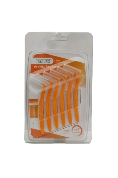 Pakdent Arayüz Fırçası L Tipi 0,45 mm 6 lı Turuncu