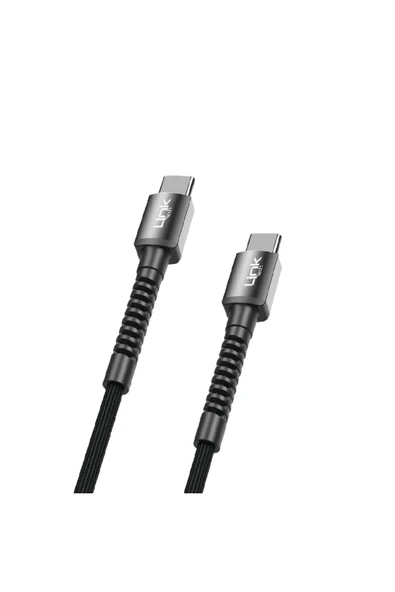Linktech K597 Type-C to Type-C 60W 3mt Örgü Metal Başlı Şarj Kablosu